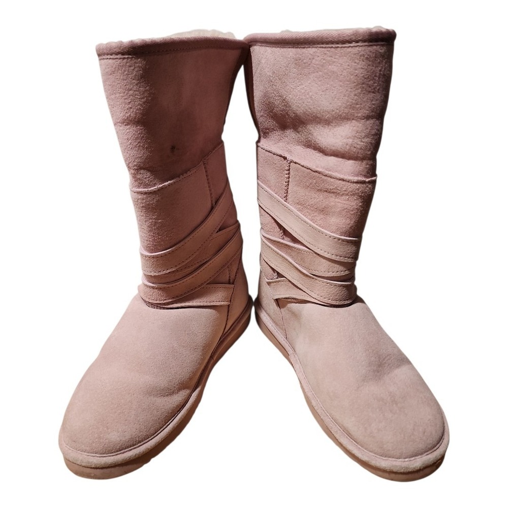 La Mo Suede Faux Fur Cuff Winter Boots, Women's, Blush Pink, Comfortable - Picture 6 of 6